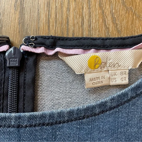 Boden Womens Size 4 Sleeveless Tamara Denim Dress Sheath Knee Length - Picture 7 of 12